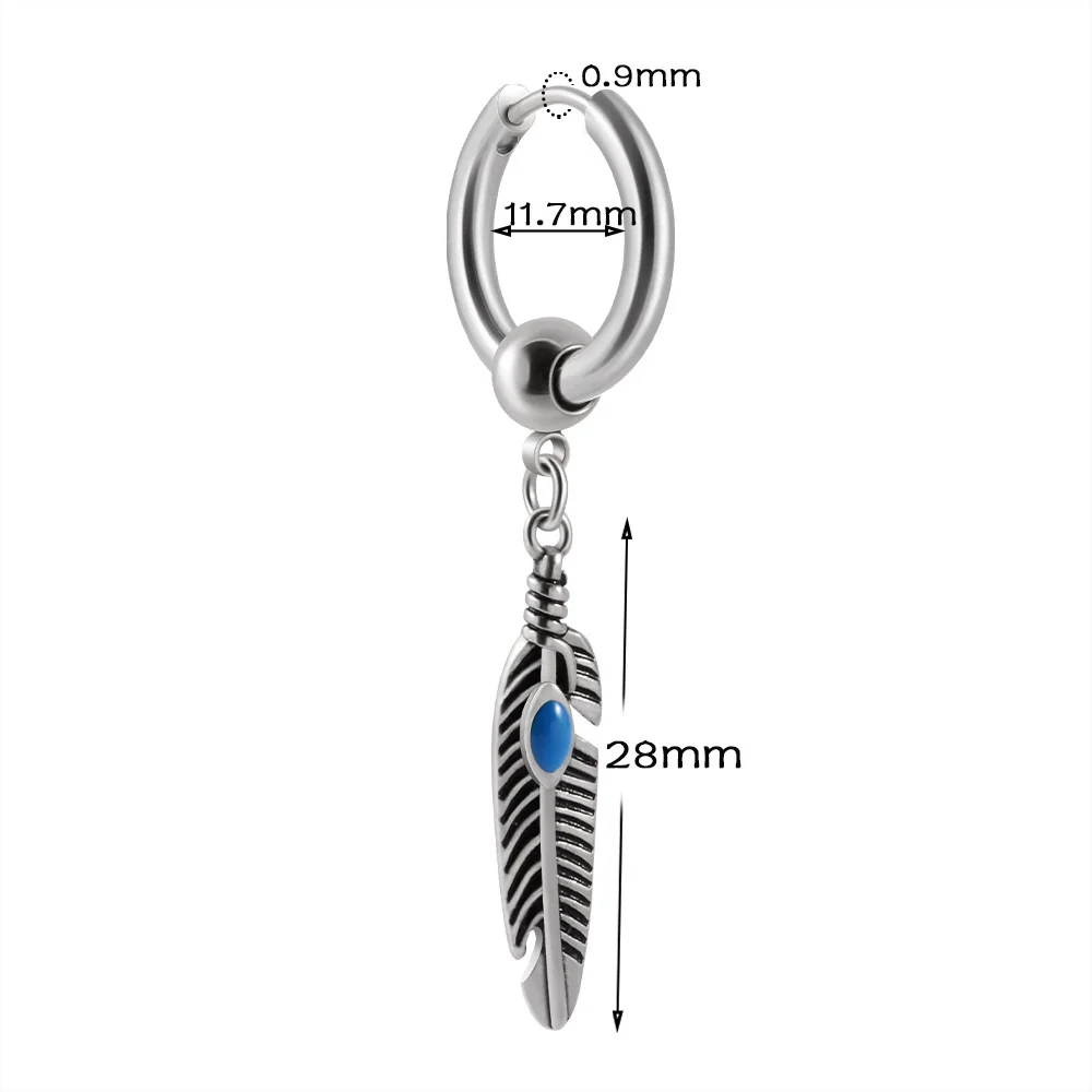 Stainless Steel Animal Zodiac Geometric Leaf Snakeshaped Skull Ear Buckle Earrings And Ear Bone Ring With Electroplating - Image 15