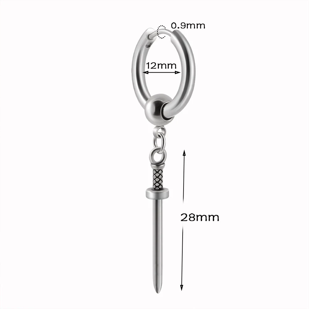 Stainless Steel Animal Zodiac Geometric Leaf Snakeshaped Skull Ear Buckle Earrings And Ear Bone Ring With Electroplating - Image 16