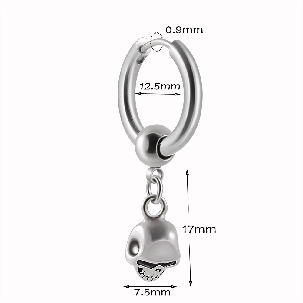 Stainless Steel Animal Zodiac Geometric Leaf Snakeshaped Skull Ear Buckle Earrings And Ear Bone Ring With Electroplating - Image 17