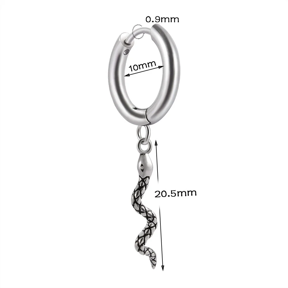 Stainless Steel Animal Zodiac Geometric Leaf Snakeshaped Skull Ear Buckle Earrings And Ear Bone Ring With Electroplating - Image 6