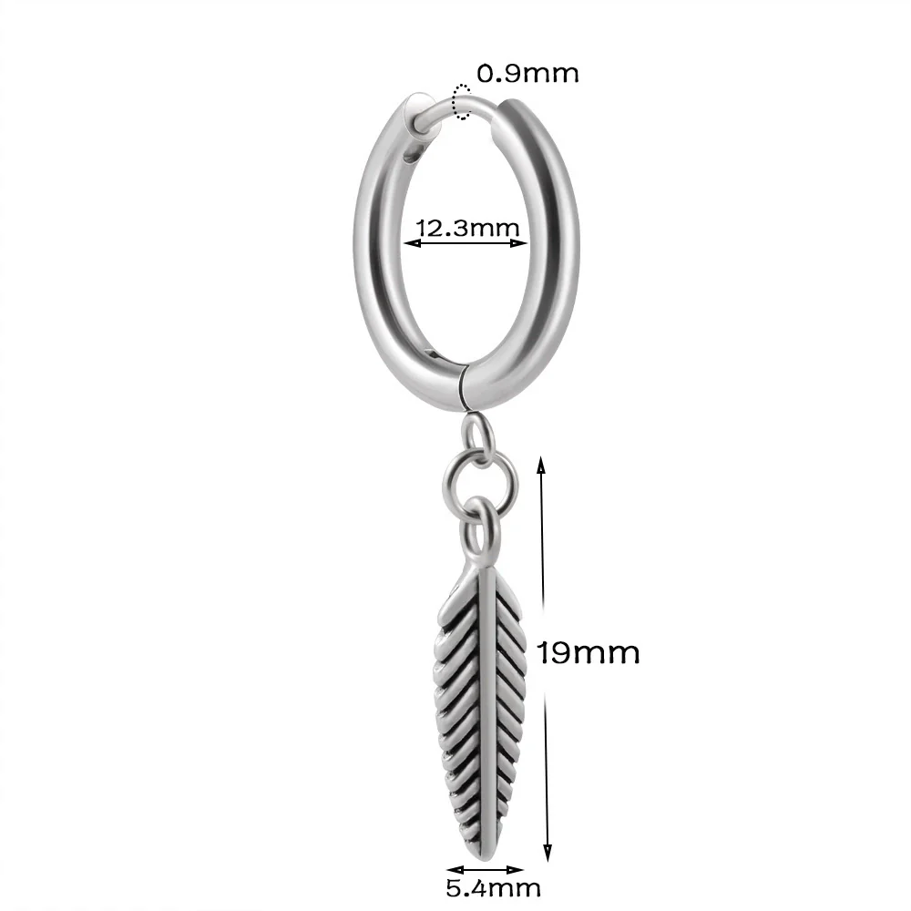 Stainless Steel Animal Zodiac Geometric Leaf Snakeshaped Skull Ear Buckle Earrings And Ear Bone Ring With Electroplating - Image 9