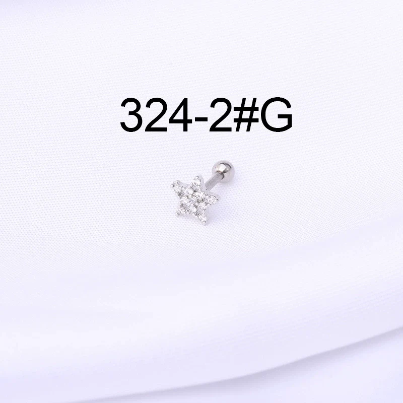 Stainless Steel Ball Puncture Earrings Cartoon Style With Flower Pattern Electroplated - Image 7