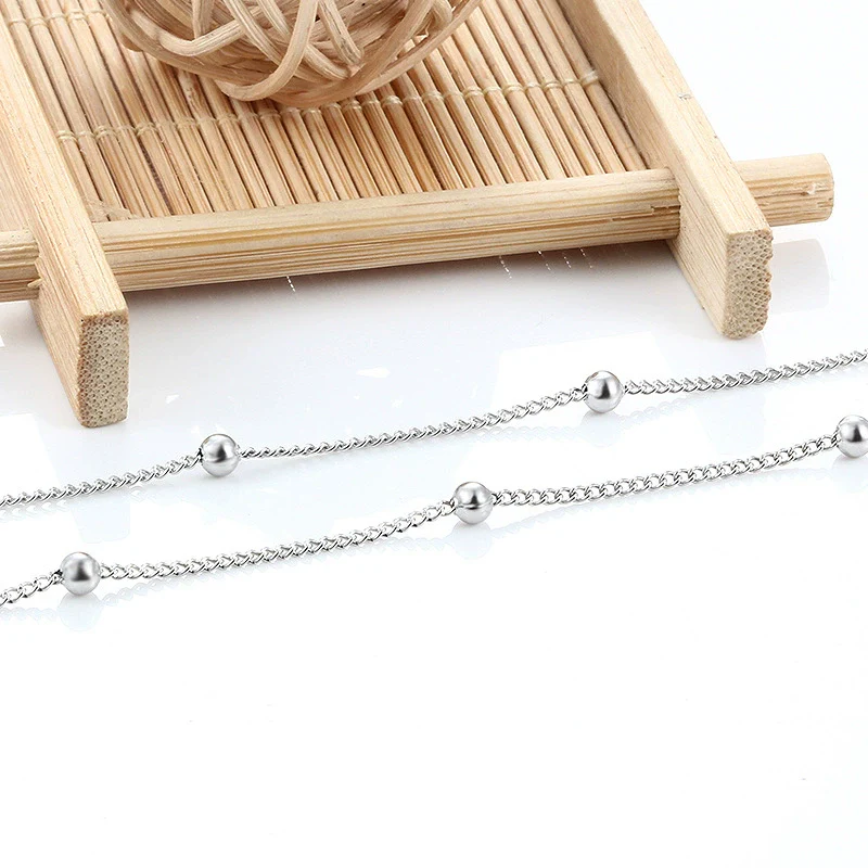 Stainless Steel Bead Chain Jewelry Accessories For Female Light Luxury Fashion With Electrolytic Electroplating - Image 2