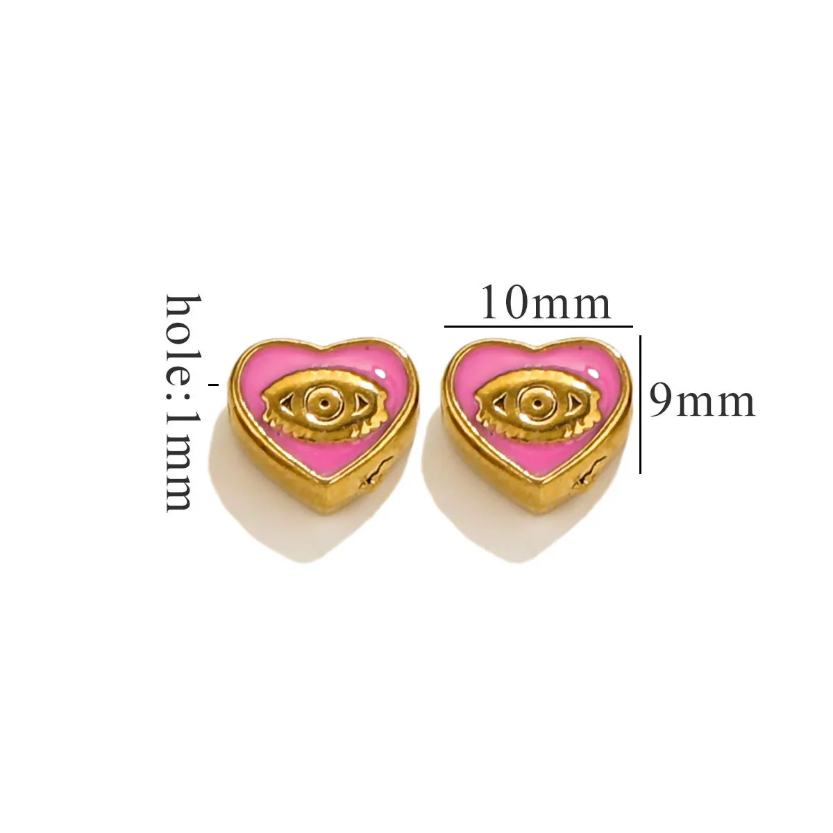 Stainless Steel Beaded Square Double Sided Enamel Drop Oil Eye Spacer Beads For Diy Jewelry Accessories 18K Gold Vacuum Plated With Eight Eyes Pattern - Image 23