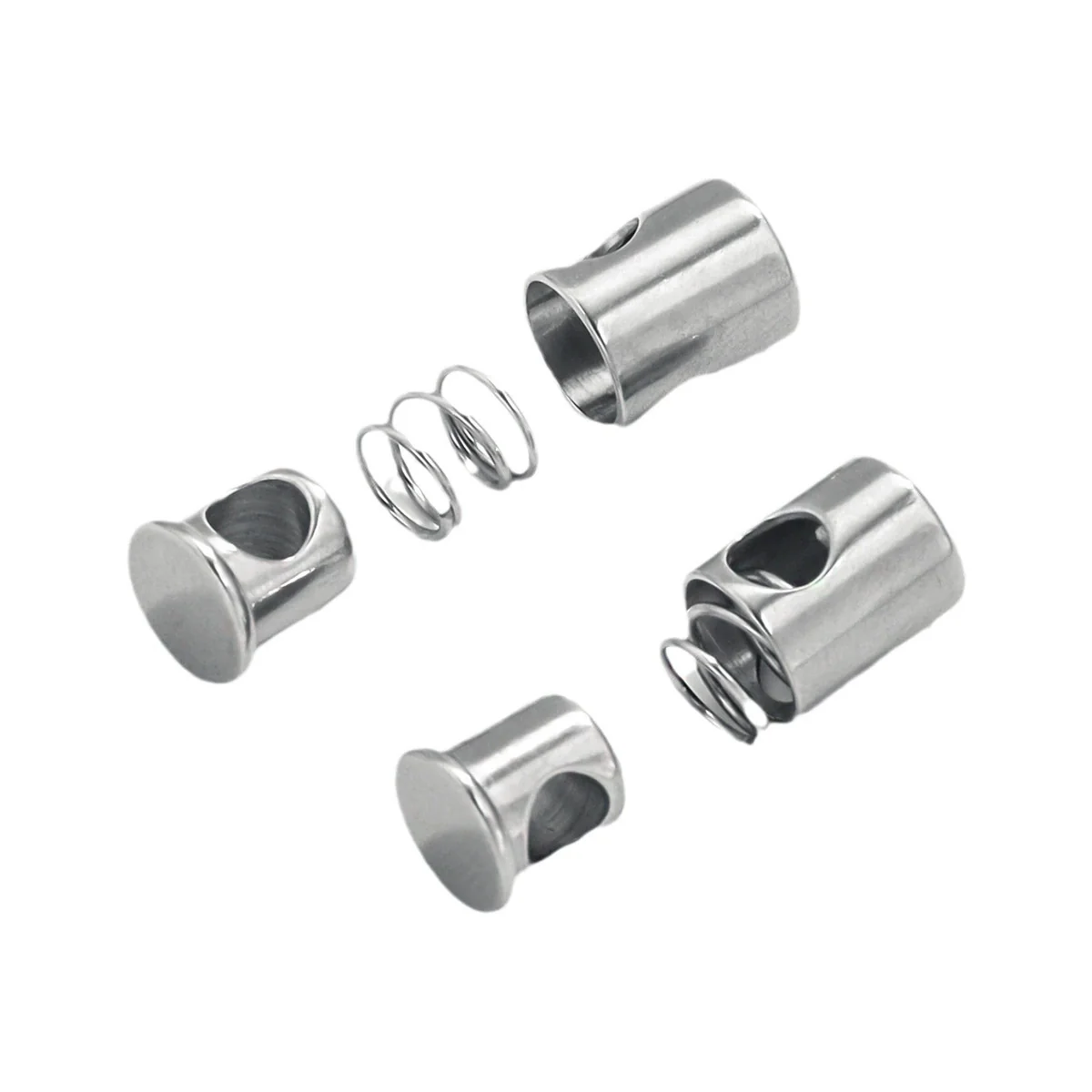 Stainless Steel Bell Elastic Spring Push Pull Adjustment Titanium Steel Buckle Accessories Handmade Chain Positioning Button With Hirback Pattern And Electroplating Treatment - Image 5