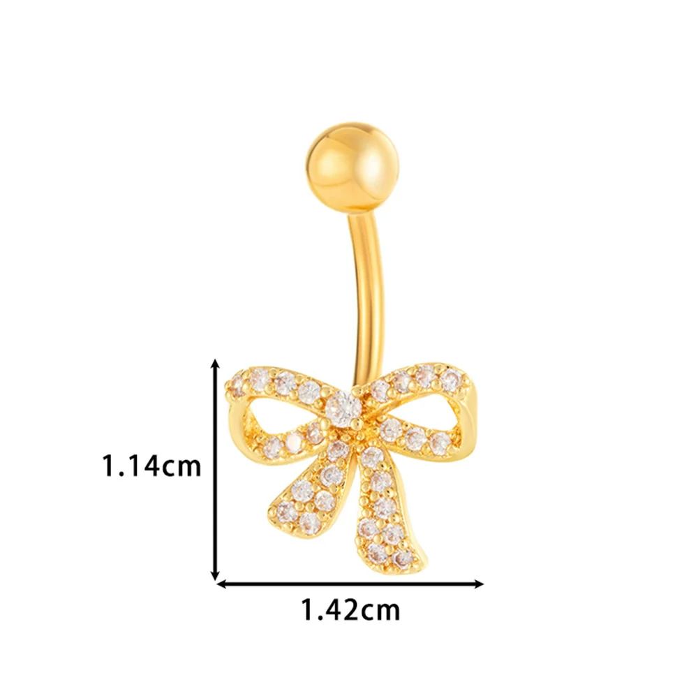 Stainless Steel Belly Button Ring Love Bow Snake Shape Electroplated Women's Jewelry - Image 11