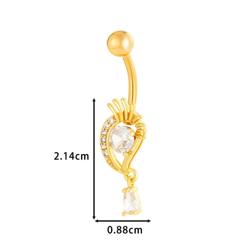 Stainless Steel Belly Button Ring Love Bow Snake Shape Electroplated Women's Jewelry - Image 21