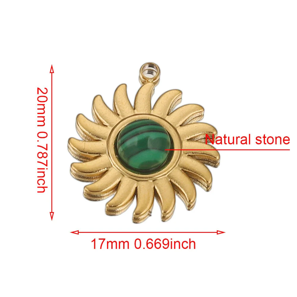 Stainless Steel Bohemian Natural Stone Pendant Jewelry Accessories For Diy Earrings And Necklace Making With Electroplating - Image 10