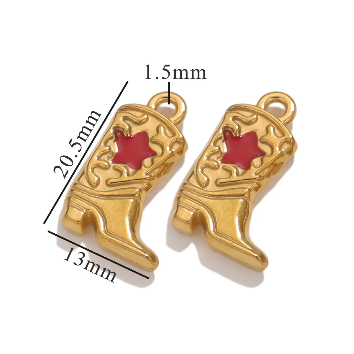 Stainless Steel Boots Pendant Vacuum Plated Necklace Bracelet Diy Accessories - Image 2