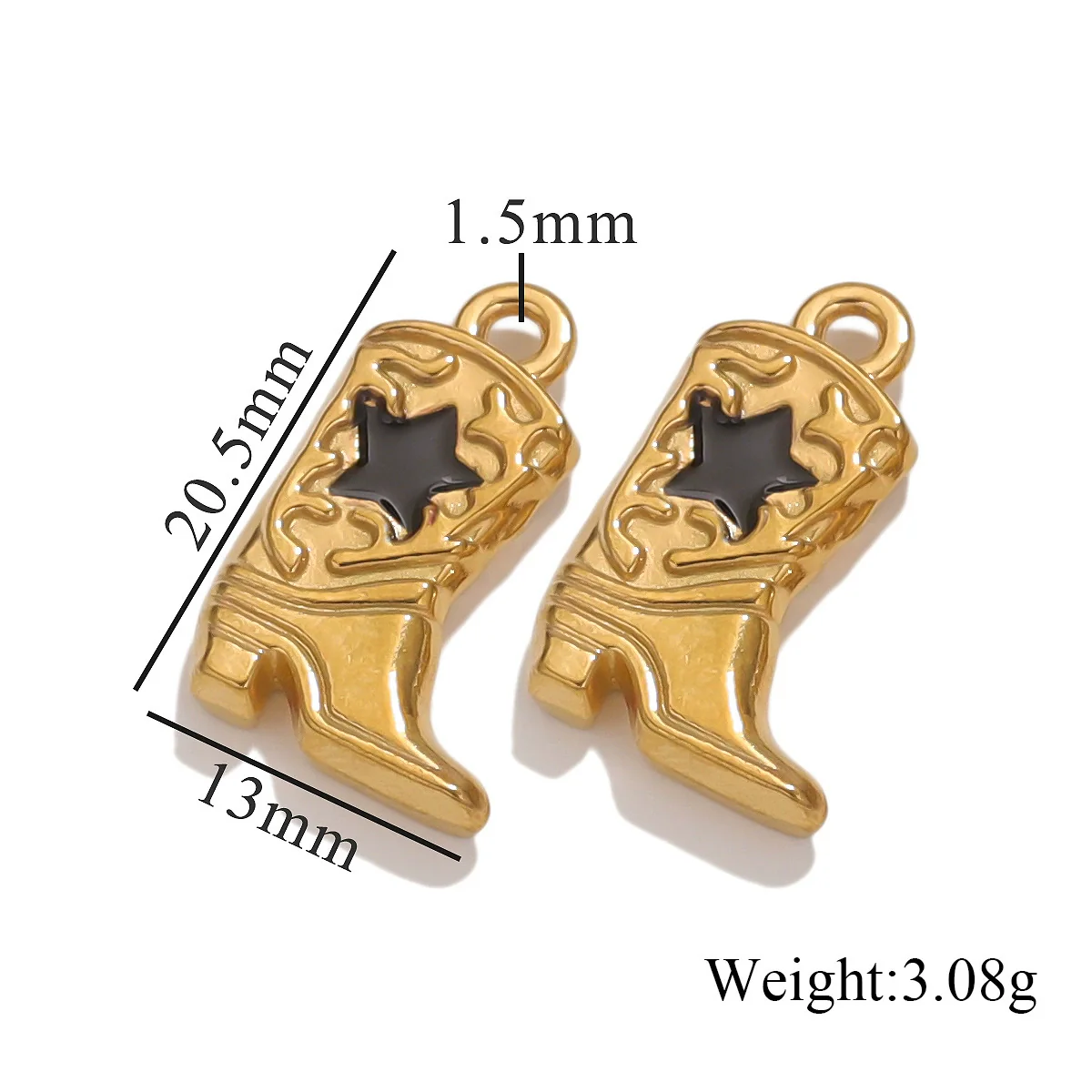 Stainless Steel Boots Pendant Vacuum Plated Necklace Bracelet Diy Accessories - Image 3