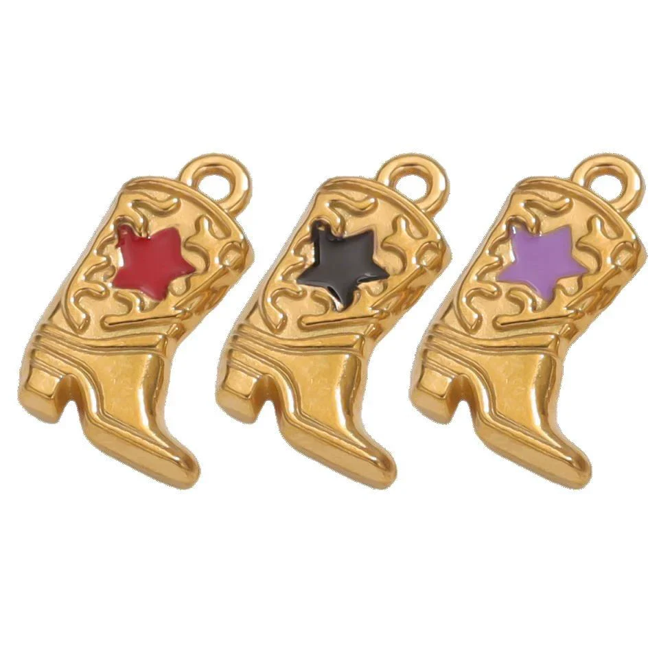 Stainless Steel Boots Pendant Vacuum Plated Necklace Bracelet Diy Accessories - Image 5