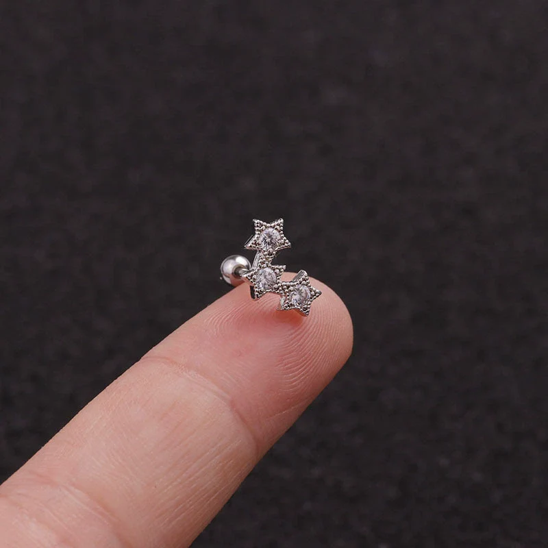 Stainless Steel Bow Pendant Zircon Earrings - Image 8