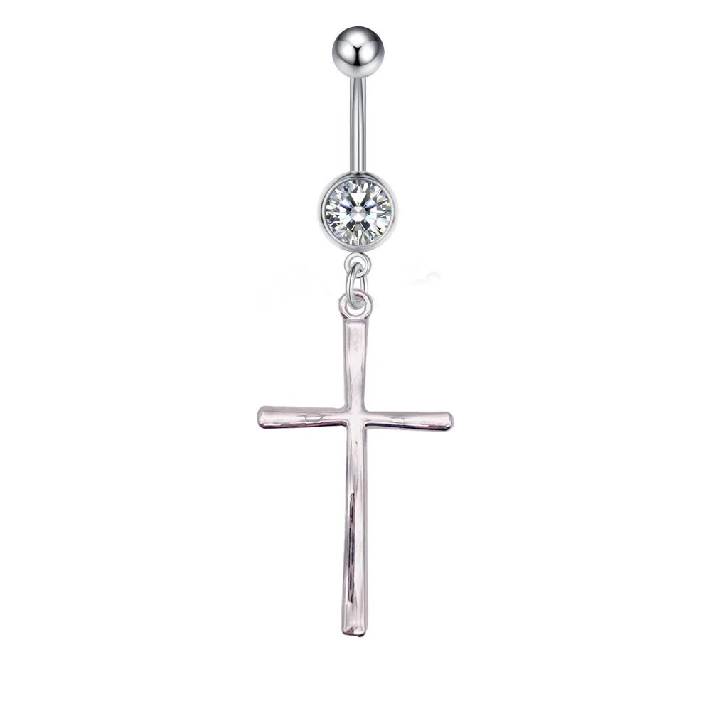 Stainless Steel Bow Zircon Unisex Body Piercing Jewelry Navel Ring - Image 8