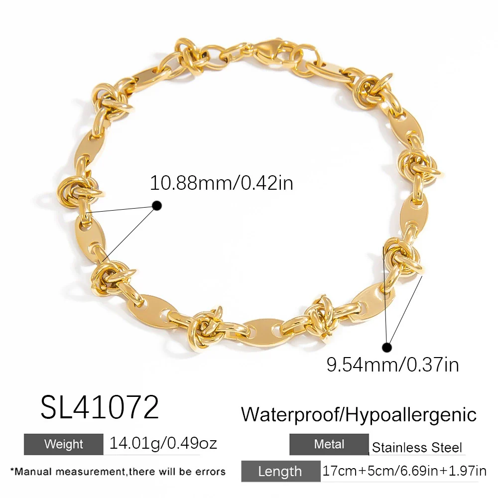 Stainless Steel Bracelet Electroplated 18K Gold Simple Niche Nonfading Jewelry For Women - Image 6