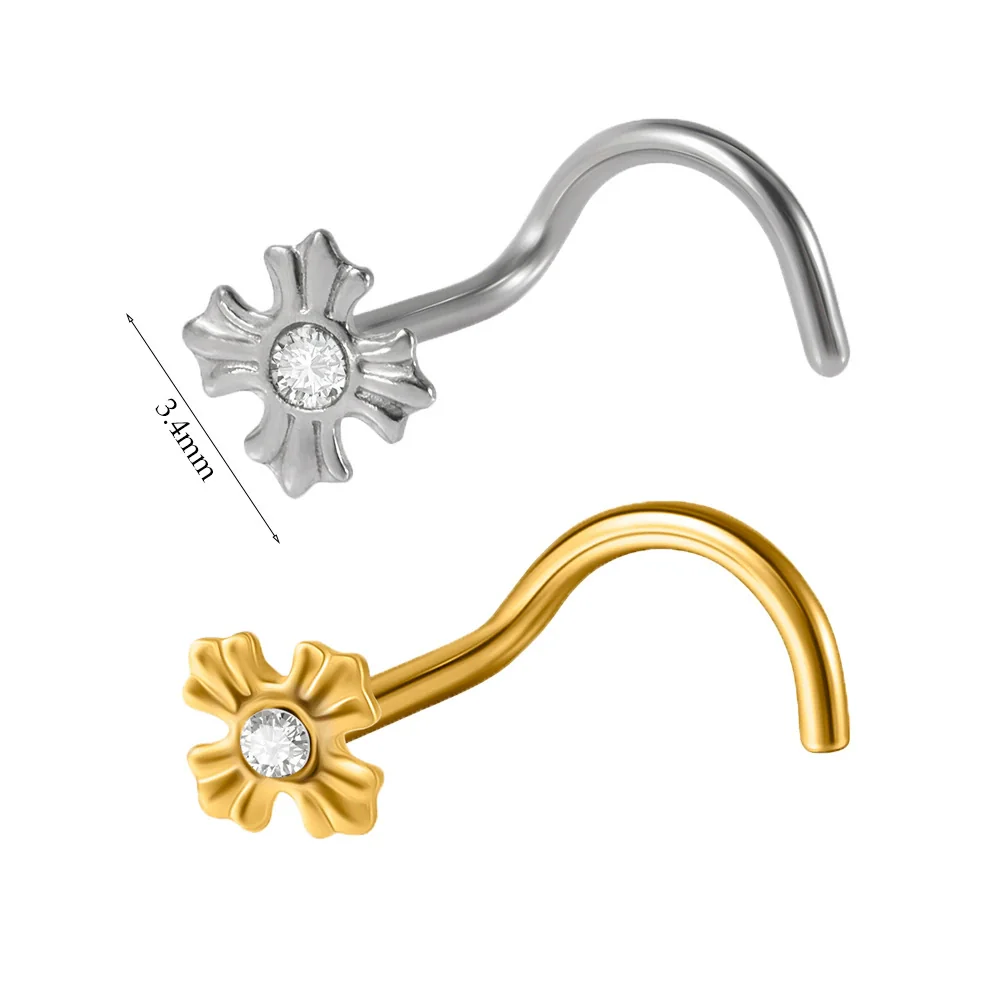 Stainless Steel Butterfly Nose Stud And Ring With Sun Lightning Five Star Shapes Electroplated Piercing Nose Jewelry - Image 13