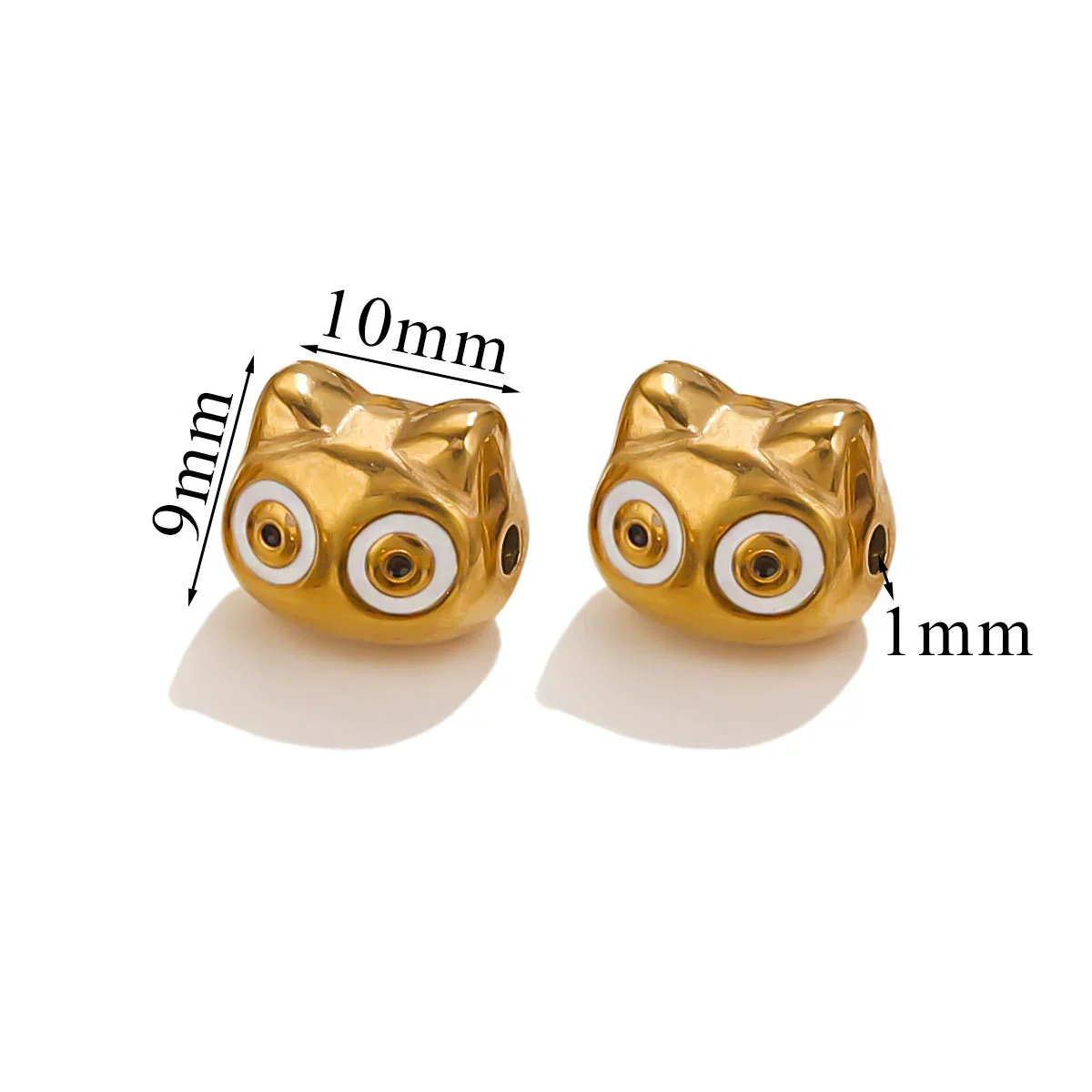 Stainless Steel Cartoon Beads With Oil Dropping Large Hole Eight Eyes Pattern 18K Gold Vacuum Plated Diy Bracelet Jewelry Accessories - Image 10