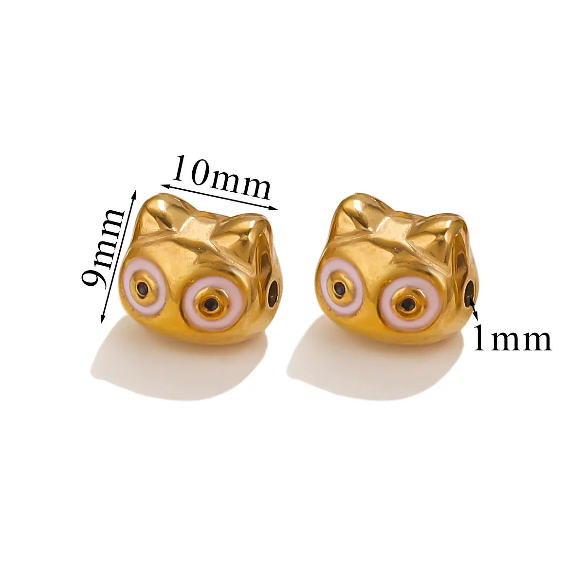 Stainless Steel Cartoon Beads With Oil Dropping Large Hole Eight Eyes Pattern 18K Gold Vacuum Plated Diy Bracelet Jewelry Accessories - Image 11