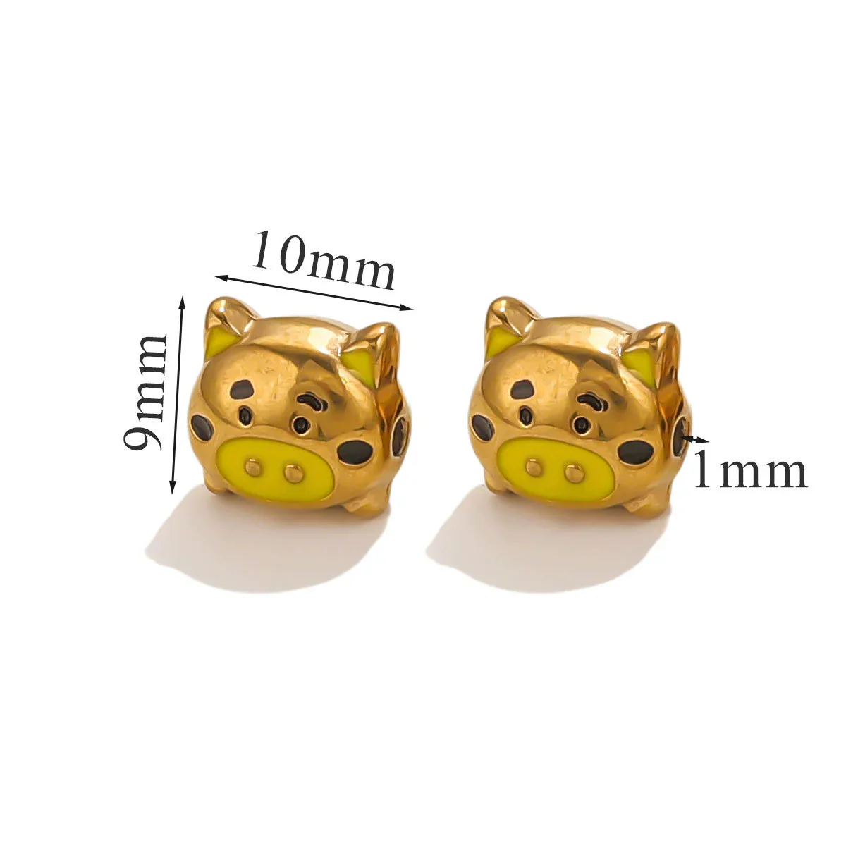Stainless Steel Cartoon Beads With Oil Dropping Large Hole Eight Eyes Pattern 18K Gold Vacuum Plated Diy Bracelet Jewelry Accessories - Image 12