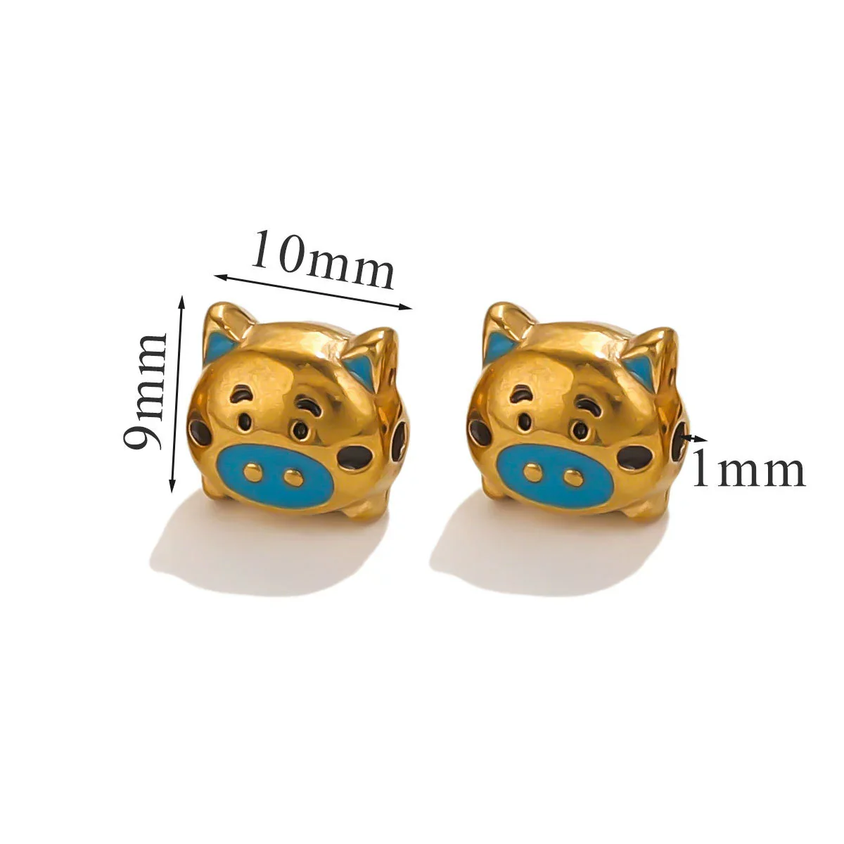 Stainless Steel Cartoon Beads With Oil Dropping Large Hole Eight Eyes Pattern 18K Gold Vacuum Plated Diy Bracelet Jewelry Accessories - Image 13