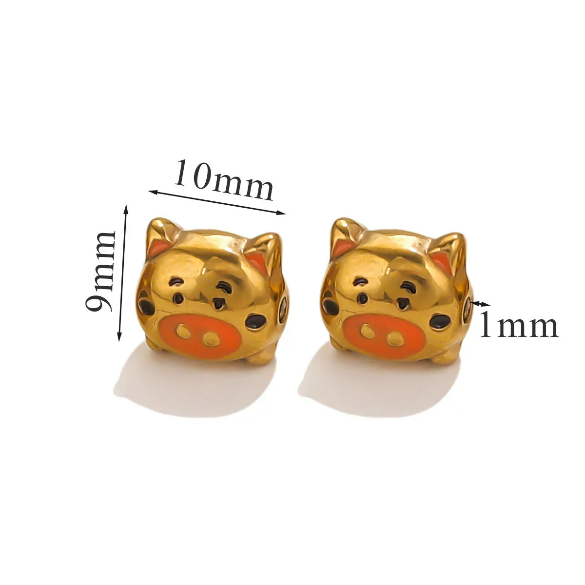 Stainless Steel Cartoon Beads With Oil Dropping Large Hole Eight Eyes Pattern 18K Gold Vacuum Plated Diy Bracelet Jewelry Accessories - Image 15
