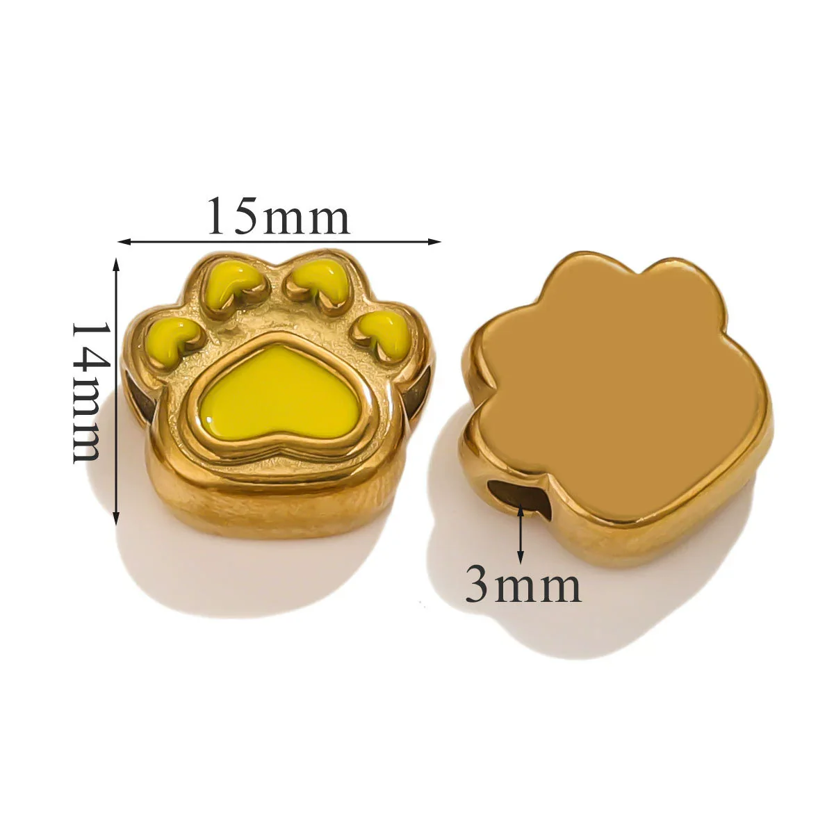 Stainless Steel Cartoon Beads With Oil Dropping Large Hole Eight Eyes Pattern 18K Gold Vacuum Plated Diy Bracelet Jewelry Accessories - Image 18