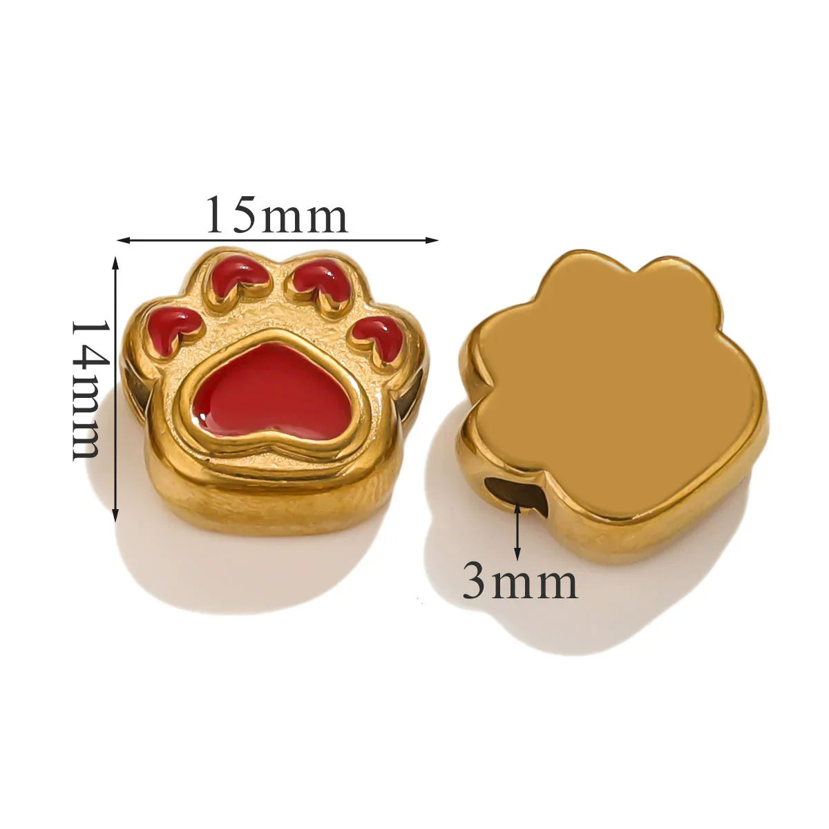 Stainless Steel Cartoon Beads With Oil Dropping Large Hole Eight Eyes Pattern 18K Gold Vacuum Plated Diy Bracelet Jewelry Accessories - Image 19