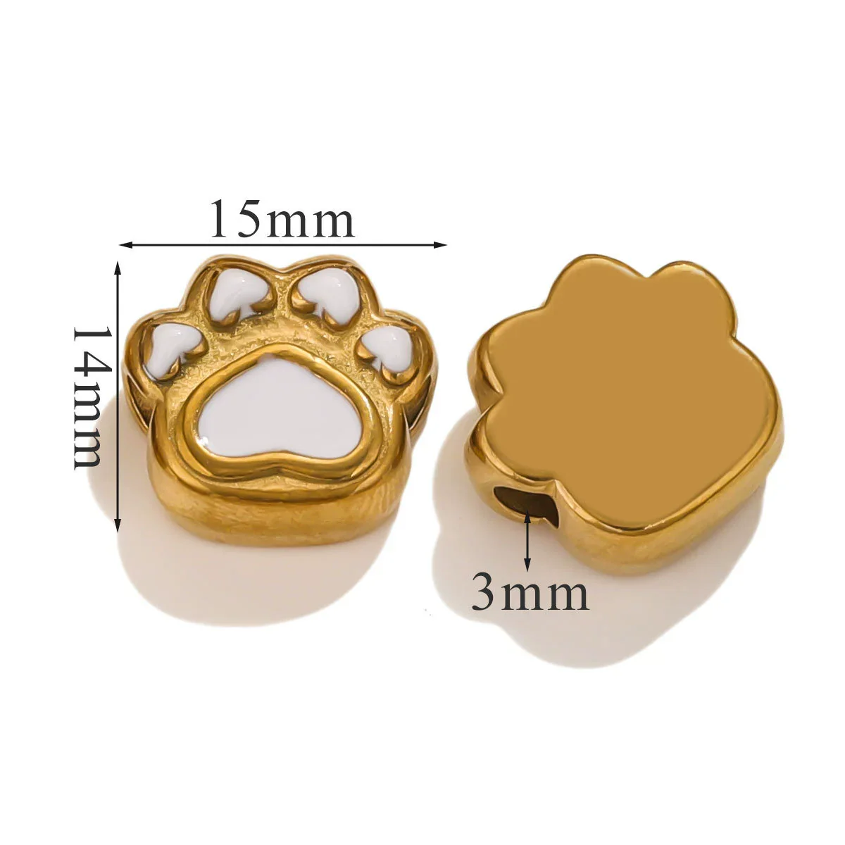 Stainless Steel Cartoon Beads With Oil Dropping Large Hole Eight Eyes Pattern 18K Gold Vacuum Plated Diy Bracelet Jewelry Accessories - Image 21