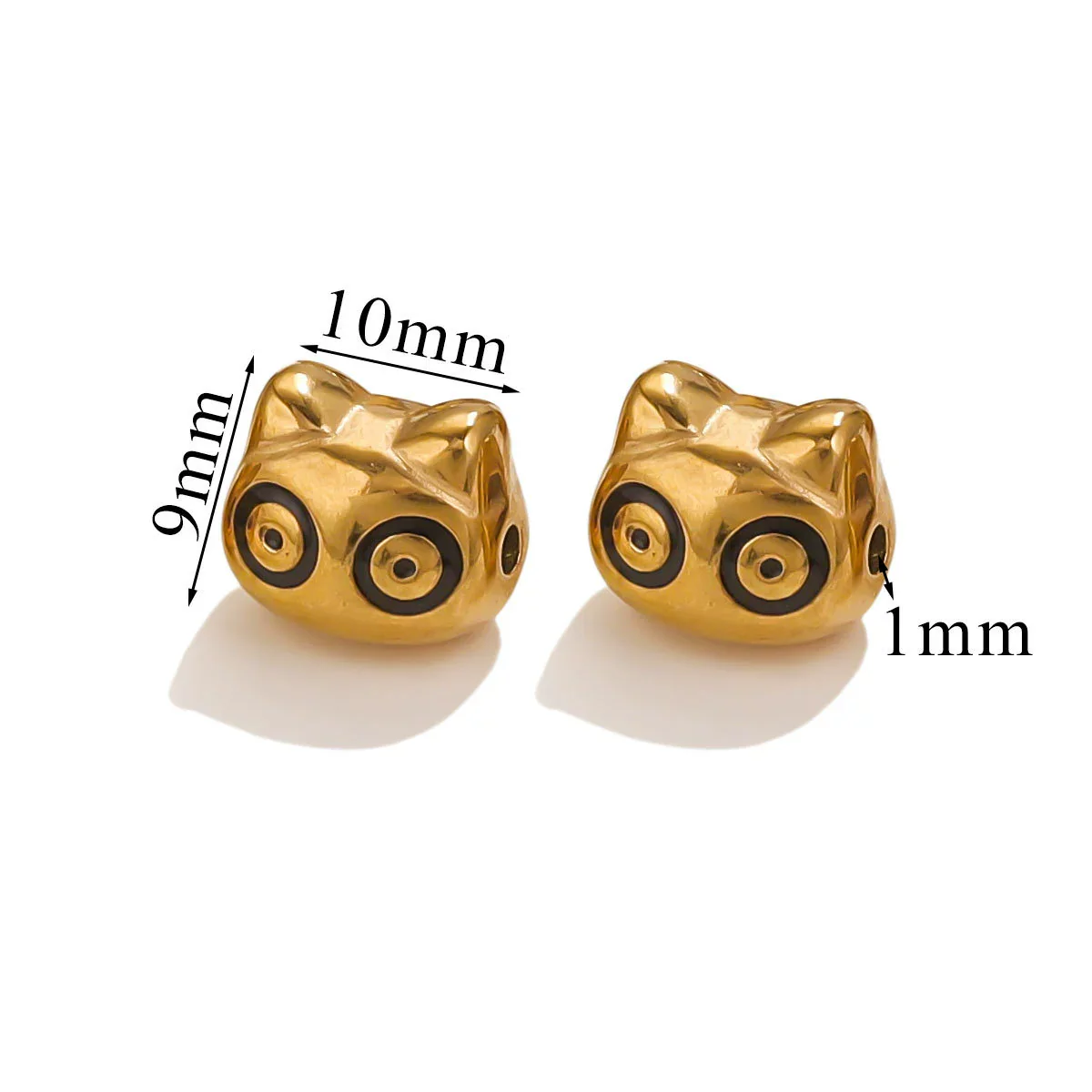 Stainless Steel Cartoon Beads With Oil Dropping Large Hole Eight Eyes Pattern 18K Gold Vacuum Plated Diy Bracelet Jewelry Accessories - Image 6