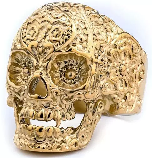 Stainless Steel Carved Skull Ring Polish Trendy Unisex - Image 8