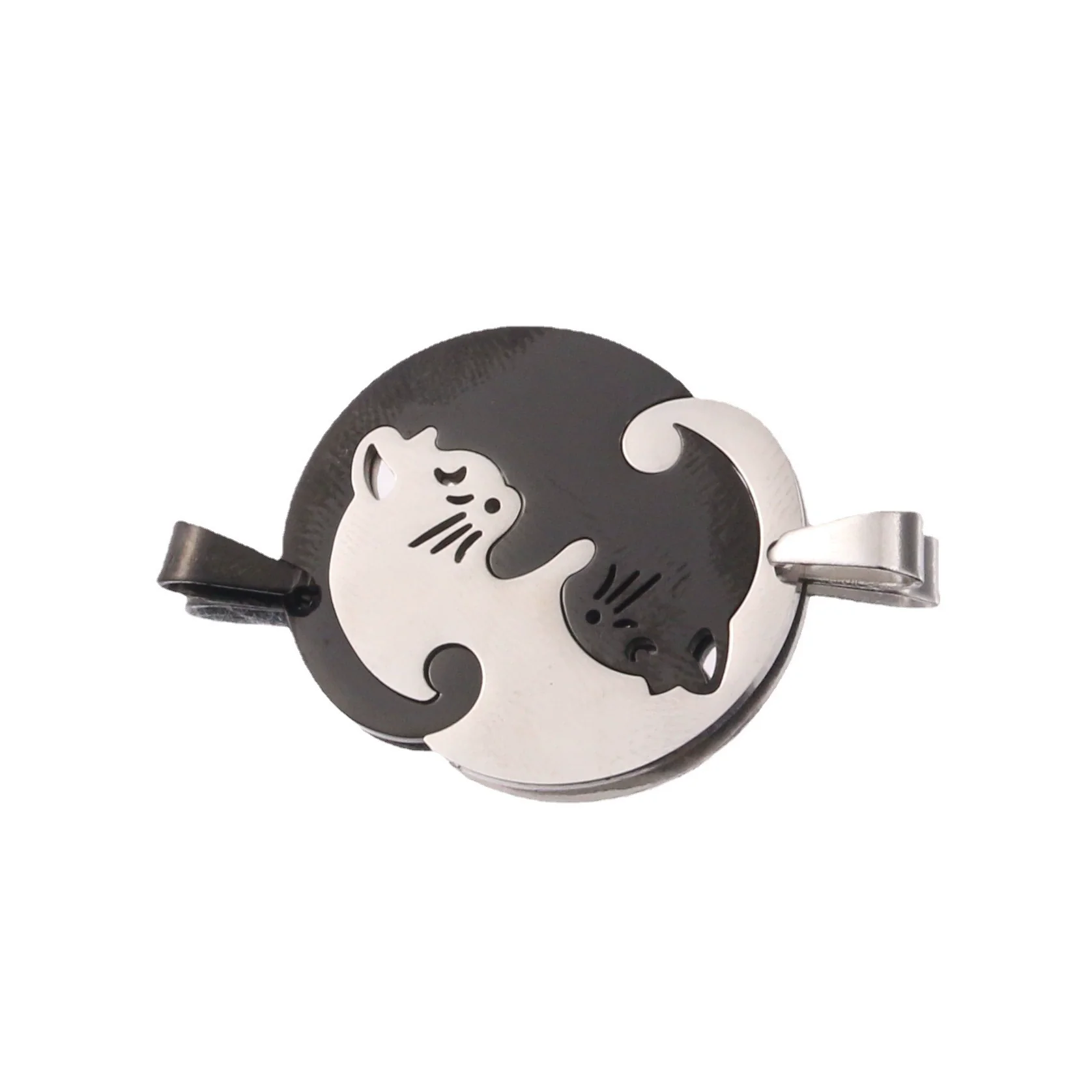 Stainless Steel Cat Puppy Cartoon Pendant Necklace 18K Gold Plated - Image 5