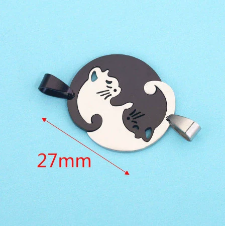 Stainless Steel Cat Puppy Cartoon Pendant Necklace 18K Gold Plated - Image 6