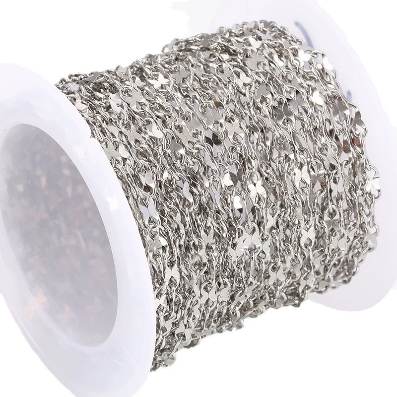 Stainless Steel Chain Necklace Bracelet Diy Electrolytic Brightening Fashion Simple For Men And Women - Image 5
