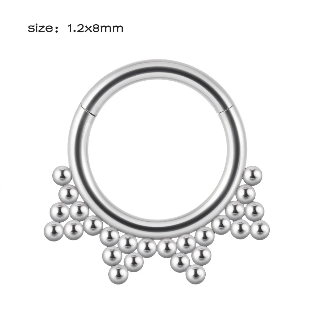 Stainless Steel Closed Nose Ring Welding Ball Dropshaped Round Electroplating Piercing Nose Septum Nail Unisex - Image 7