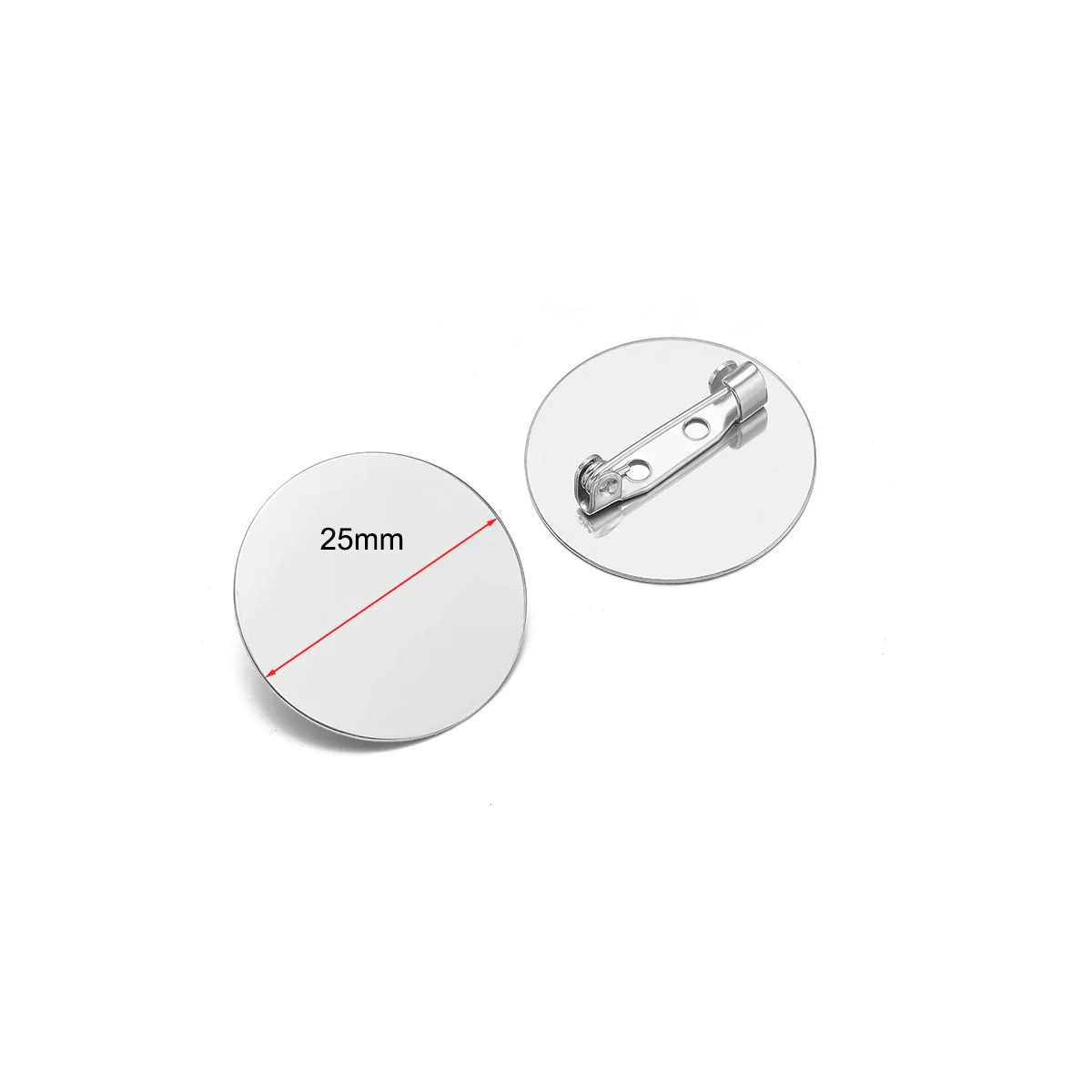 Stainless Steel Convex Embossed Brooch Base Blank Tray Diy Jewelry Accessories Garment Decorative Set With Electroplating - Image 12