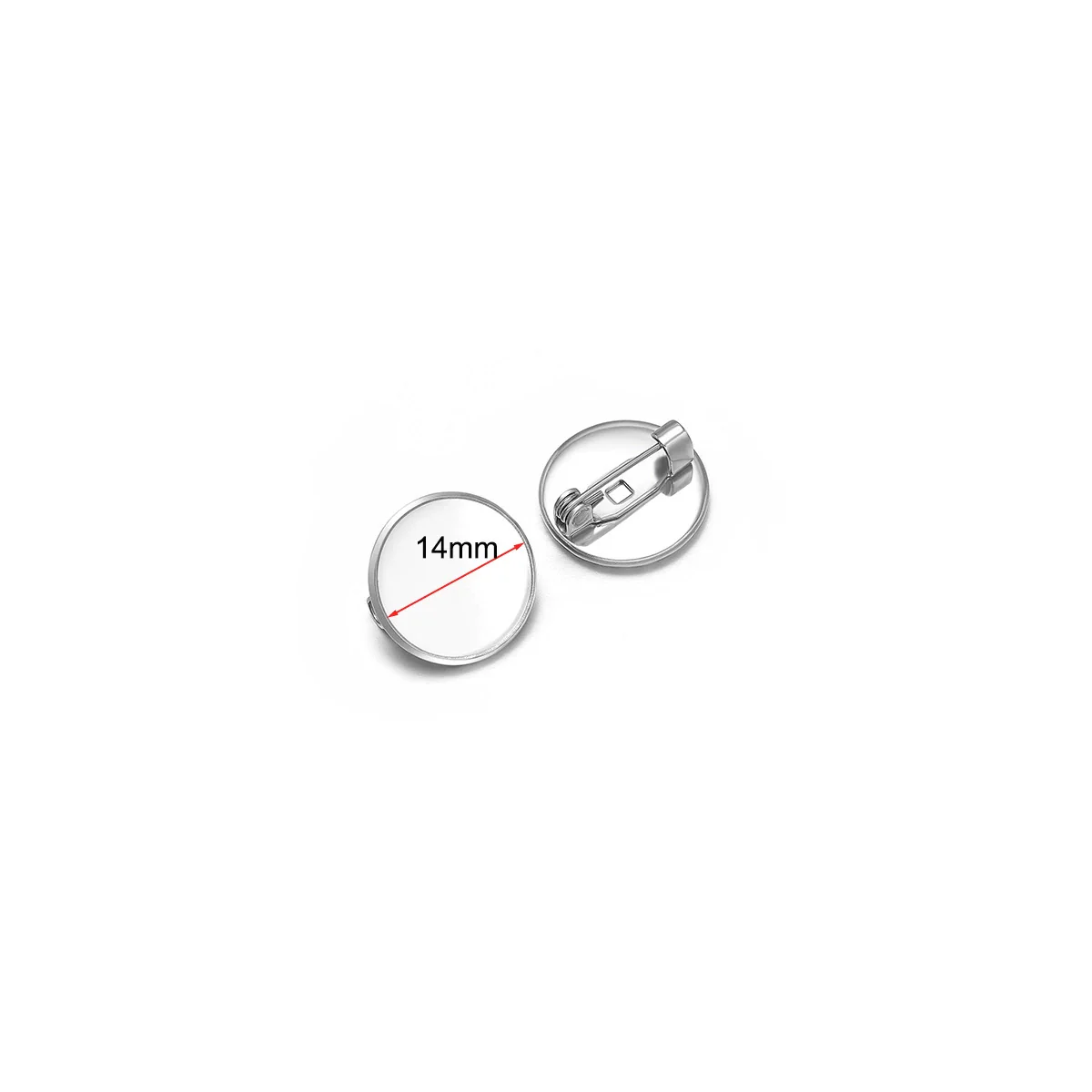 Stainless Steel Convex Embossed Brooch Base Blank Tray Diy Jewelry Accessories Garment Decorative Set With Electroplating - Image 14
