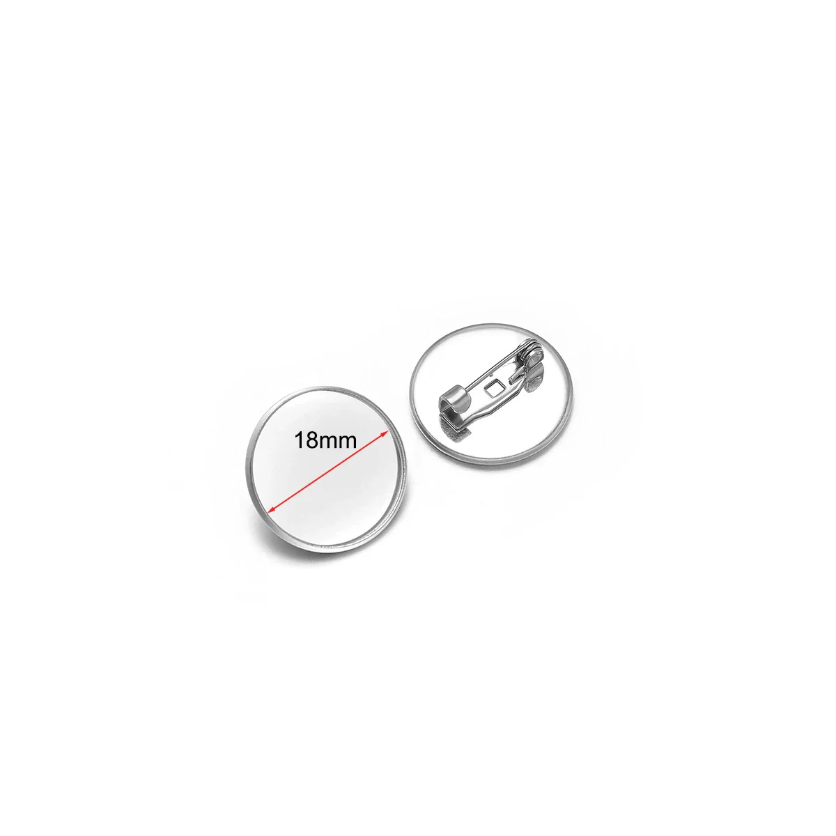 Stainless Steel Convex Embossed Brooch Base Blank Tray Diy Jewelry Accessories Garment Decorative Set With Electroplating - Image 16