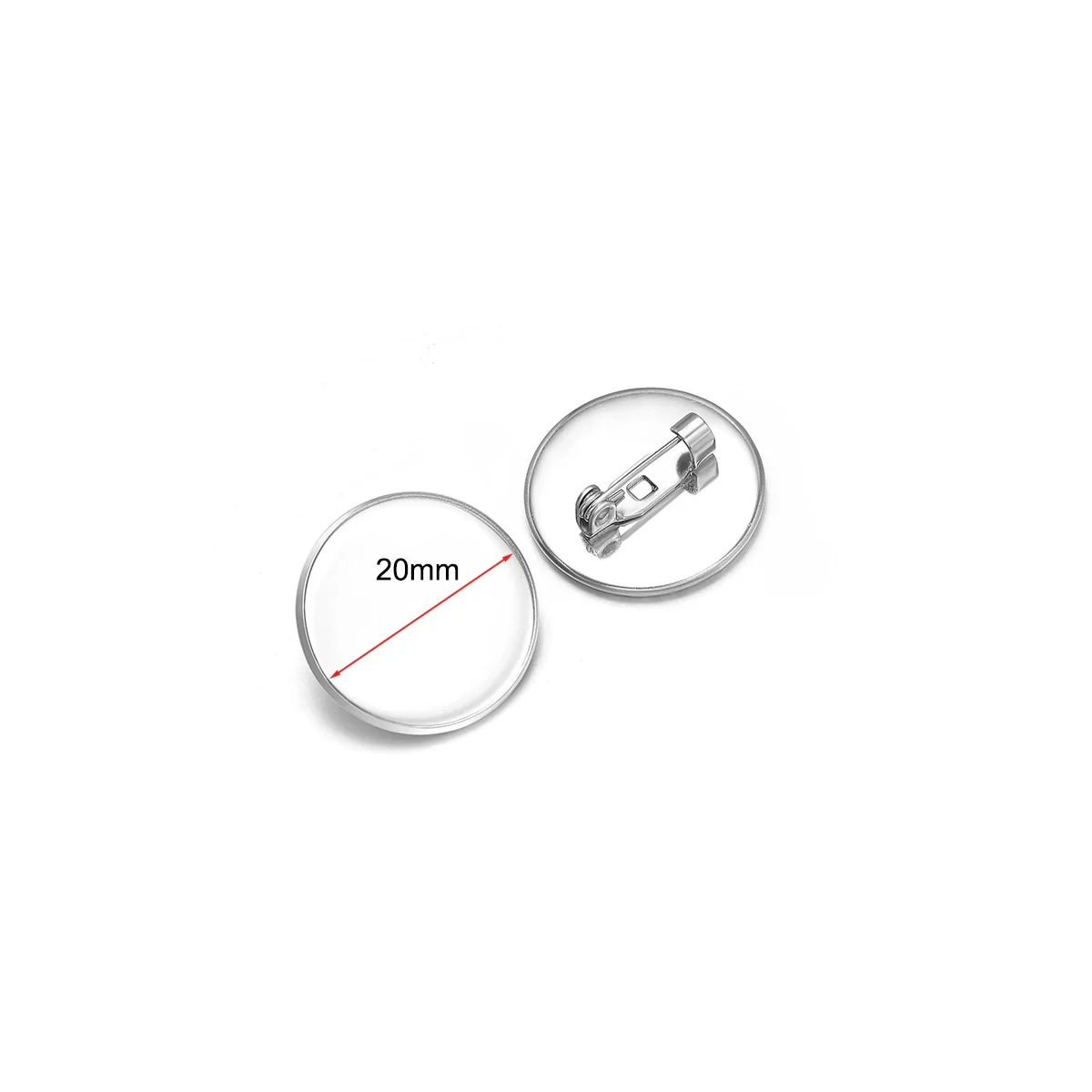 Stainless Steel Convex Embossed Brooch Base Blank Tray Diy Jewelry Accessories Garment Decorative Set With Electroplating - Image 17