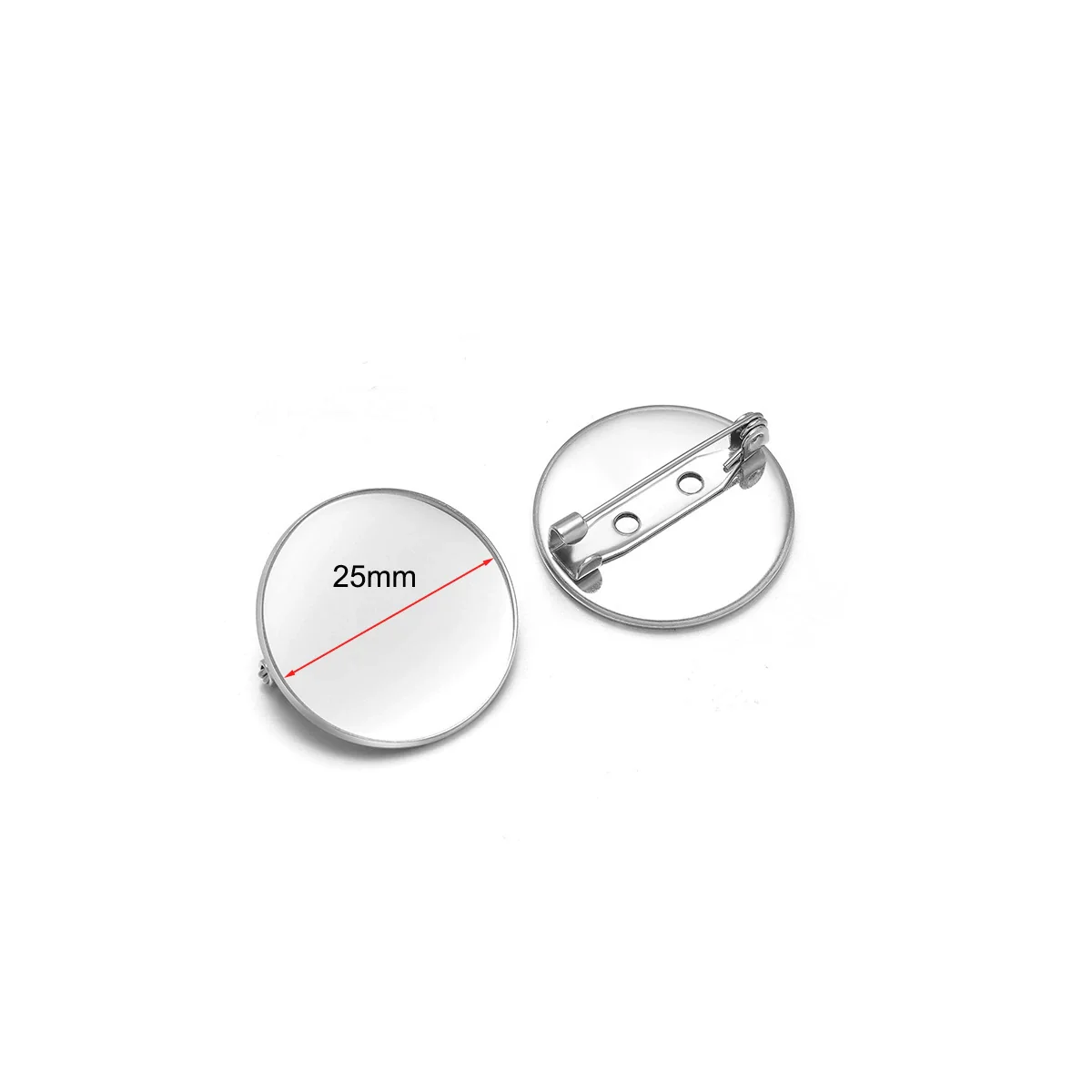Stainless Steel Convex Embossed Brooch Base Blank Tray Diy Jewelry Accessories Garment Decorative Set With Electroplating - Image 18