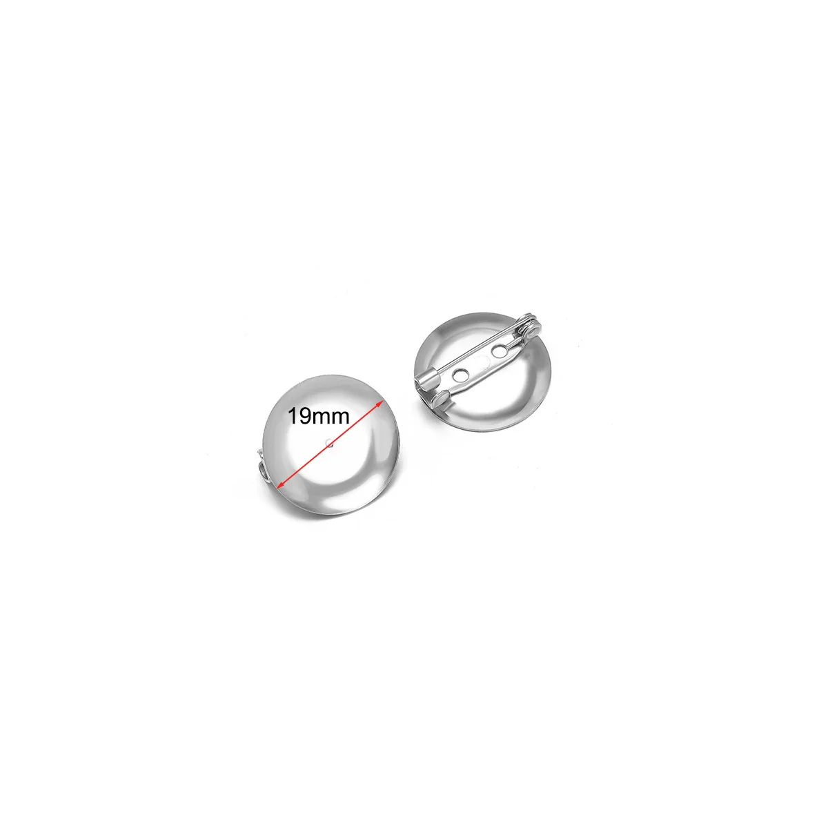 Stainless Steel Convex Embossed Brooch Base Blank Tray Diy Jewelry Accessories Garment Decorative Set With Electroplating - Image 19