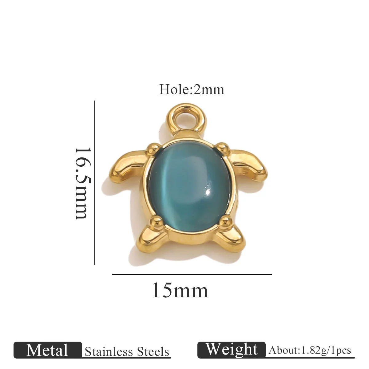 Stainless Steel Crab Turtle Bird Inlaid Stone Pendant Jewelry Accessories Electroplated - Image 10