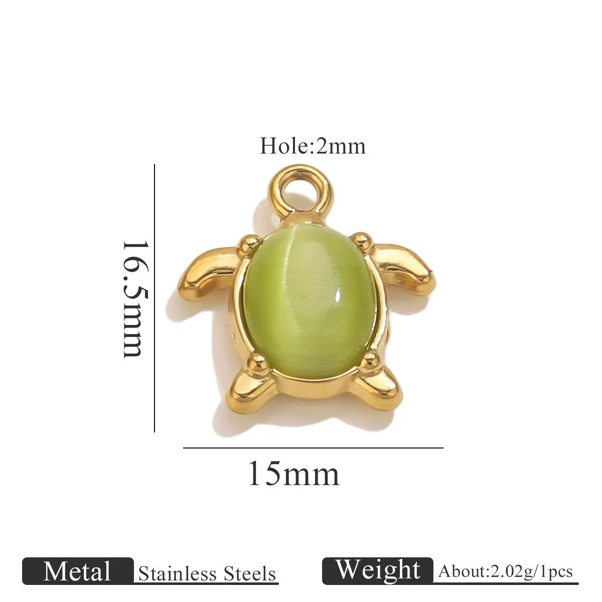Stainless Steel Crab Turtle Bird Inlaid Stone Pendant Jewelry Accessories Electroplated - Image 11