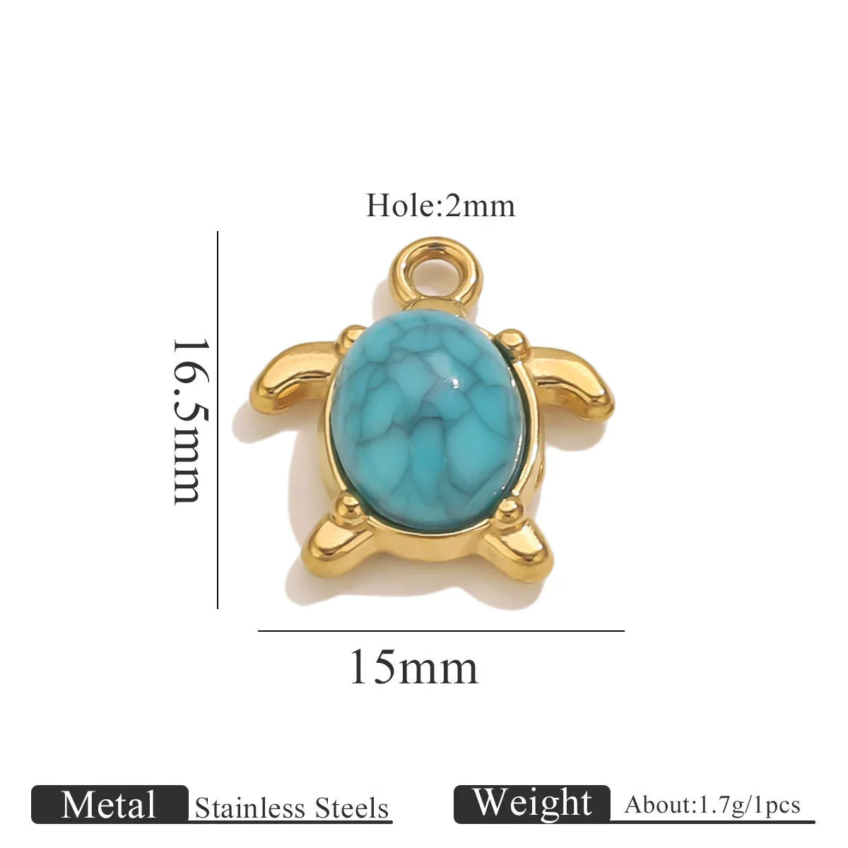 Stainless Steel Crab Turtle Bird Inlaid Stone Pendant Jewelry Accessories Electroplated - Image 9
