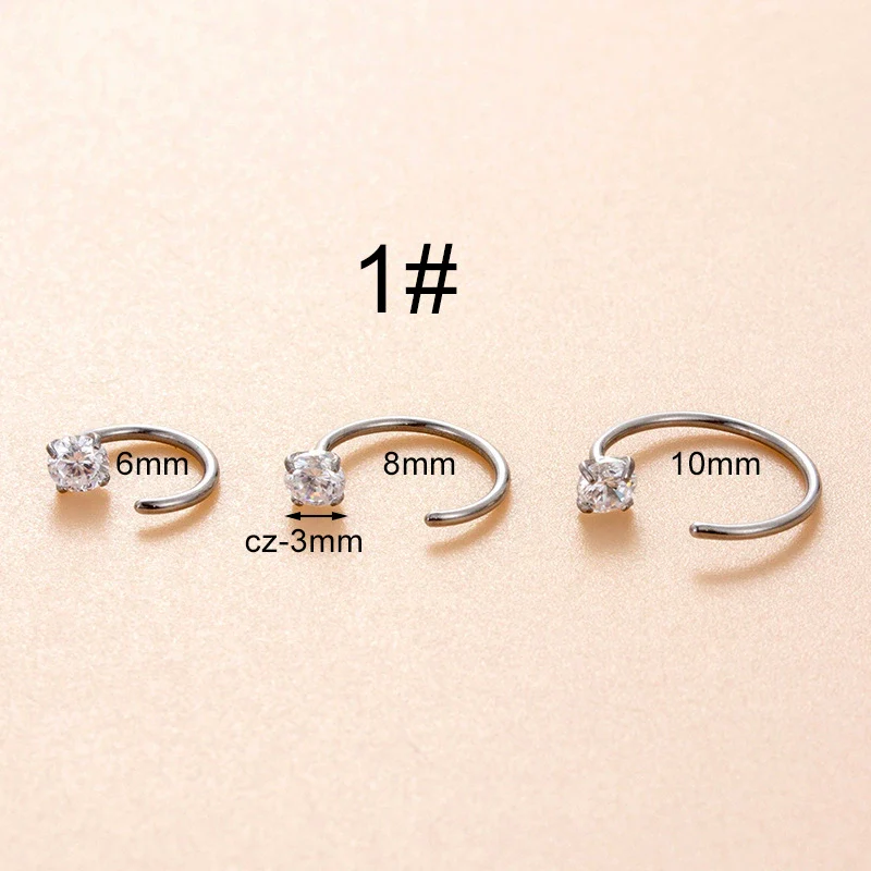 Stainless Steel Cshaped Geometric Nose Ring Jewelry With Electroplating - Image 6