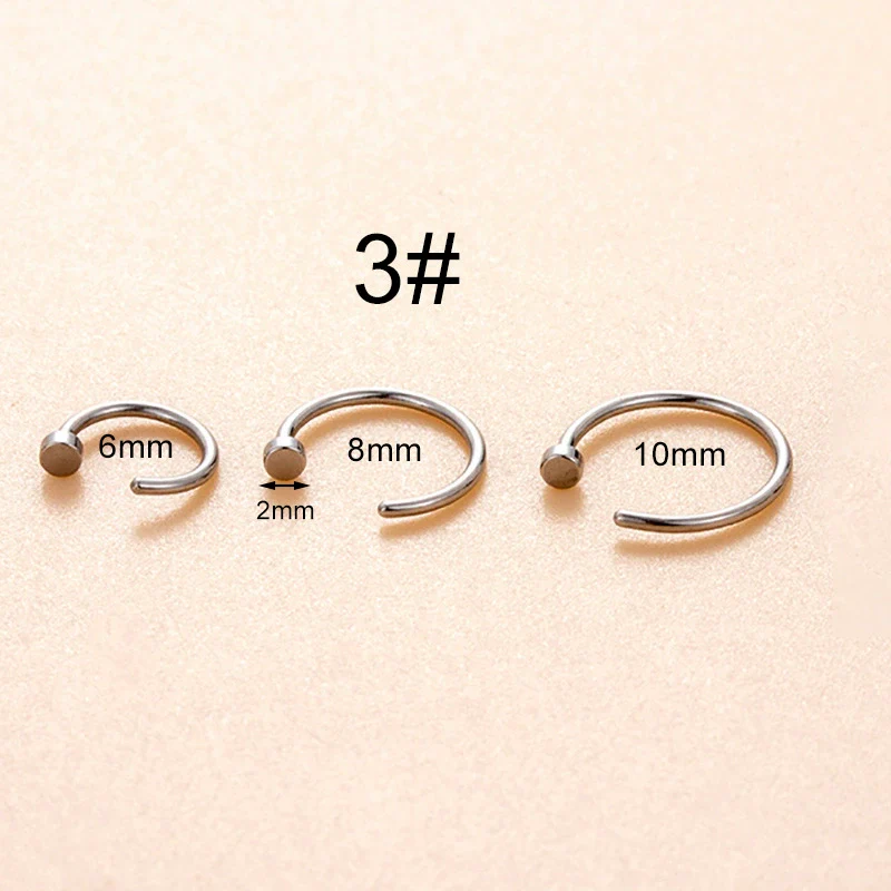 Stainless Steel Cshaped Geometric Nose Ring Jewelry With Electroplating - Image 8