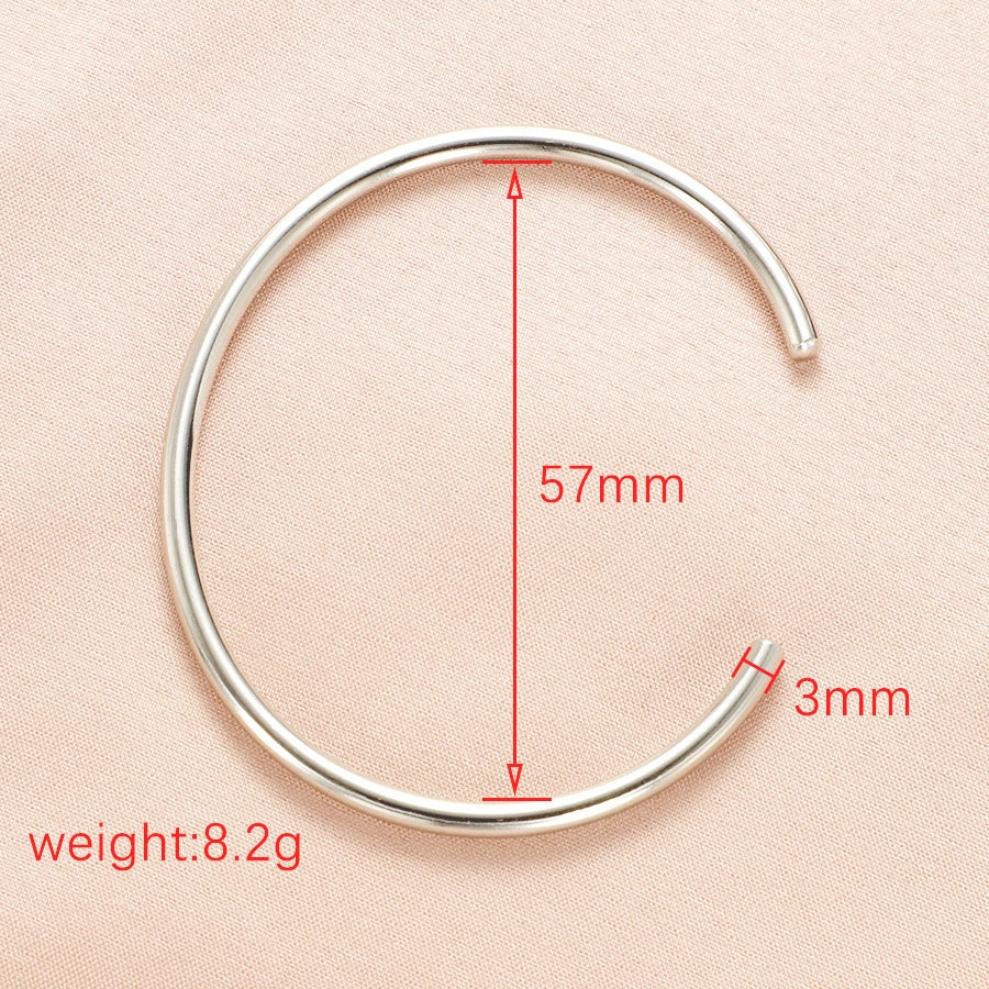 Stainless Steel Cshaped Open Simple Bracelet Jewelry Accessories Electroplated 18K Furnace Gold - Image 8