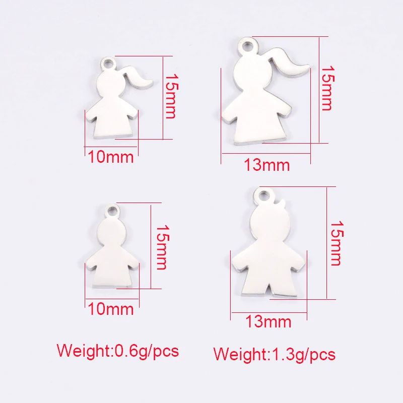 Stainless Steel Cut Cartoon Humanoid Couple Pendant Jewelry Accessories Electroplated - Image 5