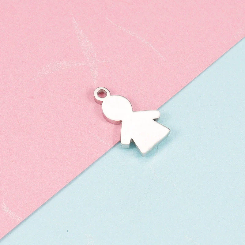 Stainless Steel Cut Cartoon Humanoid Couple Pendant Jewelry Accessories Electroplated - Image 6