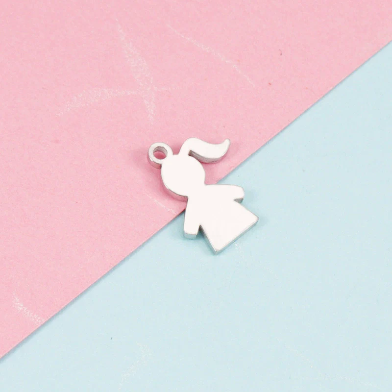 Stainless Steel Cut Cartoon Humanoid Couple Pendant Jewelry Accessories Electroplated - Image 8