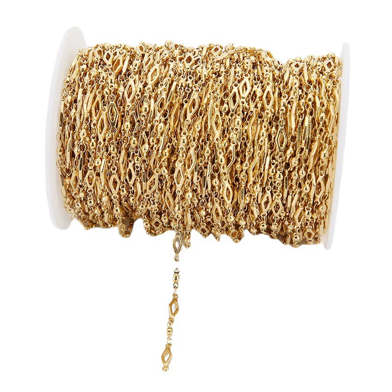 Stainless Steel Diamond Bead Chain Jewelry Accessories Electroplated Geometric Style - Image 4
