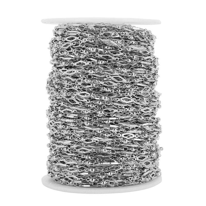 Stainless Steel Diamond Bead Chain Jewelry Accessories Electroplated Geometric Style - Image 5
